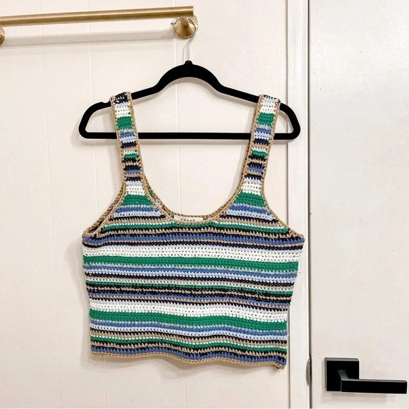 Frame NWT hand crocheted cropped tank size Large - Picture 4 of 11